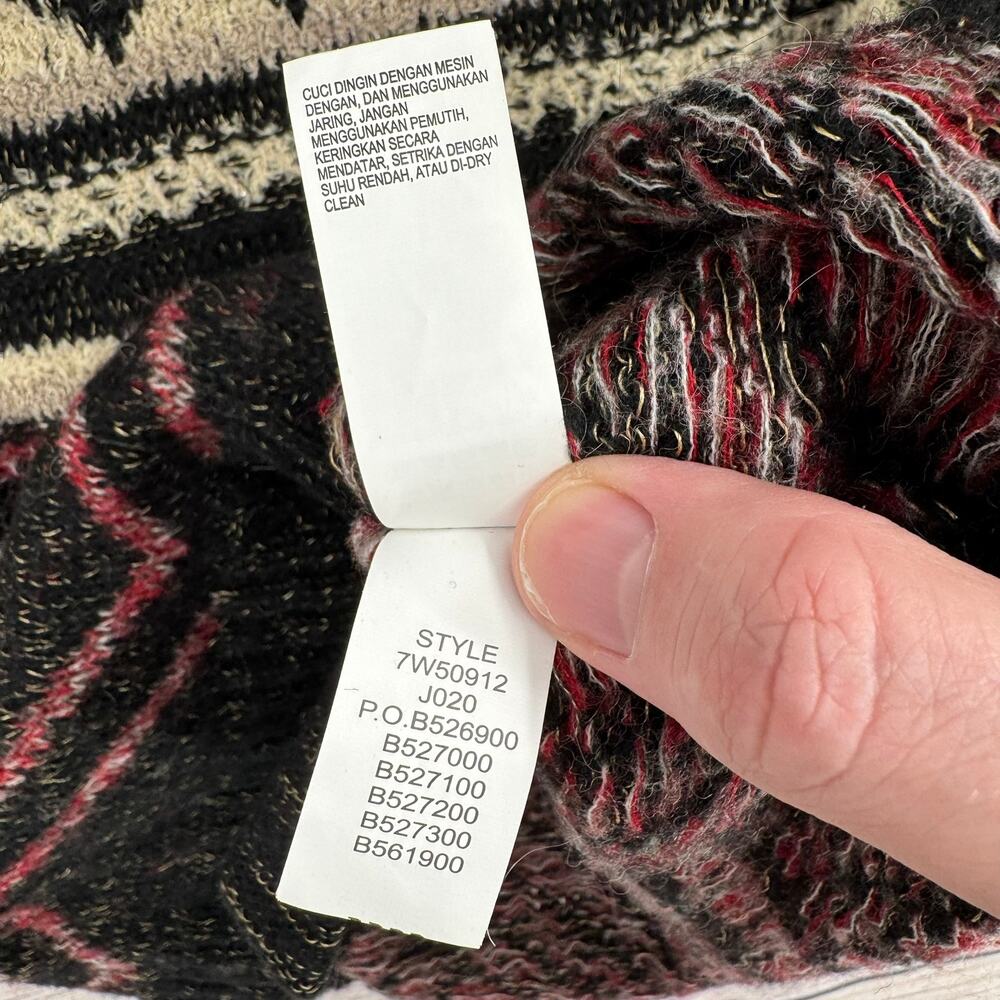 Lucky Brand Wool Blend Geometric Print Turtleneck Sweater Womens S Black Purple - Picture 8 of 10